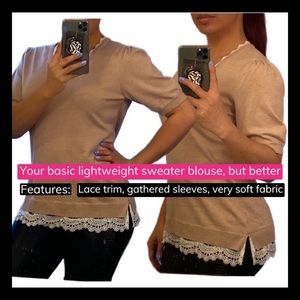 Adrianna Papell Lightweight Sweater Blouse - Size M